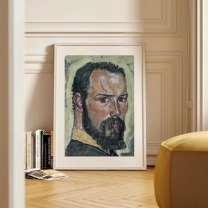 Impression de peinture d&#39;August Babberger de Selbstbildnis (1911)| Impression peinture expressionniste | décoration vibrante| expressionnisme| art abstrait