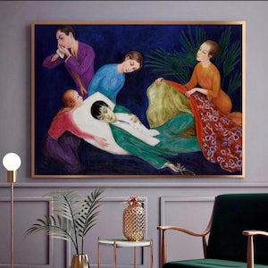 The Dying Dandy (1918) Nils Dardel Art Print, Modernist Artwork, Scandinavian art, avant-garde art, Swedish artist, Nordic art print