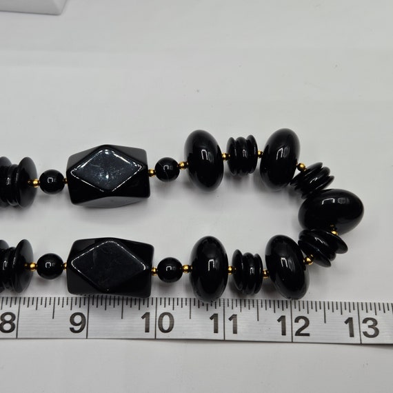 Vintage Napier 24-inch Black and Gold Beaded Neck… - image 8