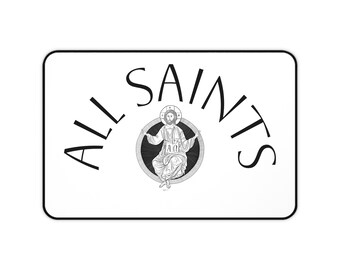 All Saints Desk Mat - Spiritual Home Office Accessory, Christian Gift, Desk Decor, Unique Workspace, Thoughtful Present