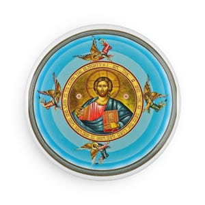 Religious Icon Magnet, Round Magnet, Button Magnet, Home Decor, Gift for Religious Occasions, Faith-Based Art