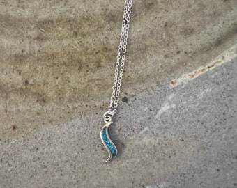 Sterling silver and inlay turquoise necklace