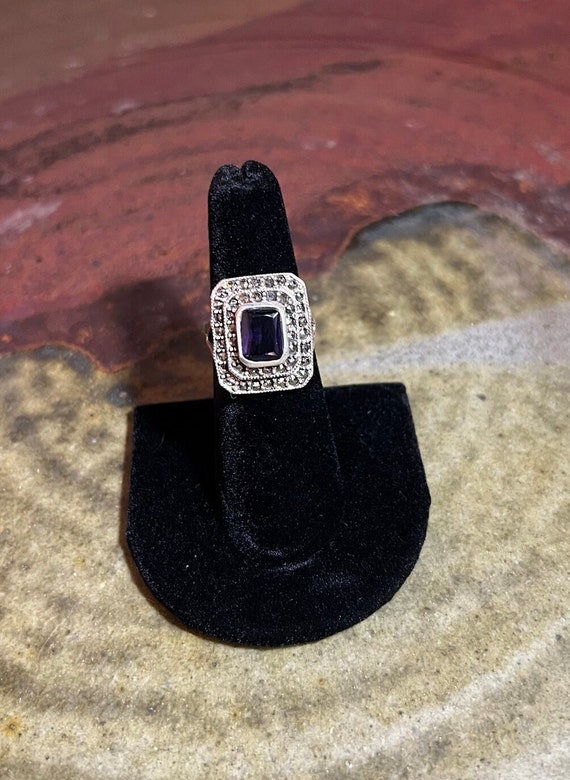 Amethyst and marcasite ring
