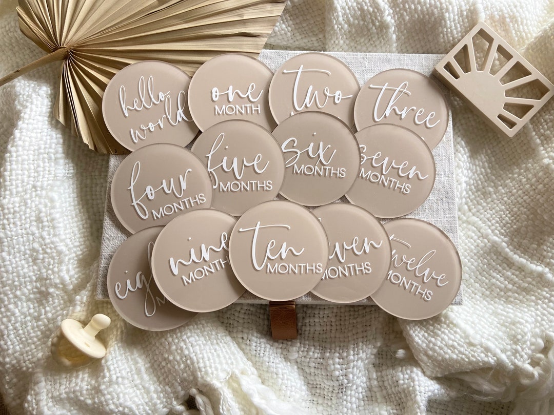 Neutral Acrylic Baby Milestone Discs: Photo Prop Set - Etsy