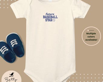 Future Baseball Star Infant Onesie | Baseball Baby Bodysuit | Baby Bodysuit Retro Cute Baby Outfit | Sporty Baby Gift Baseball Bodysuit