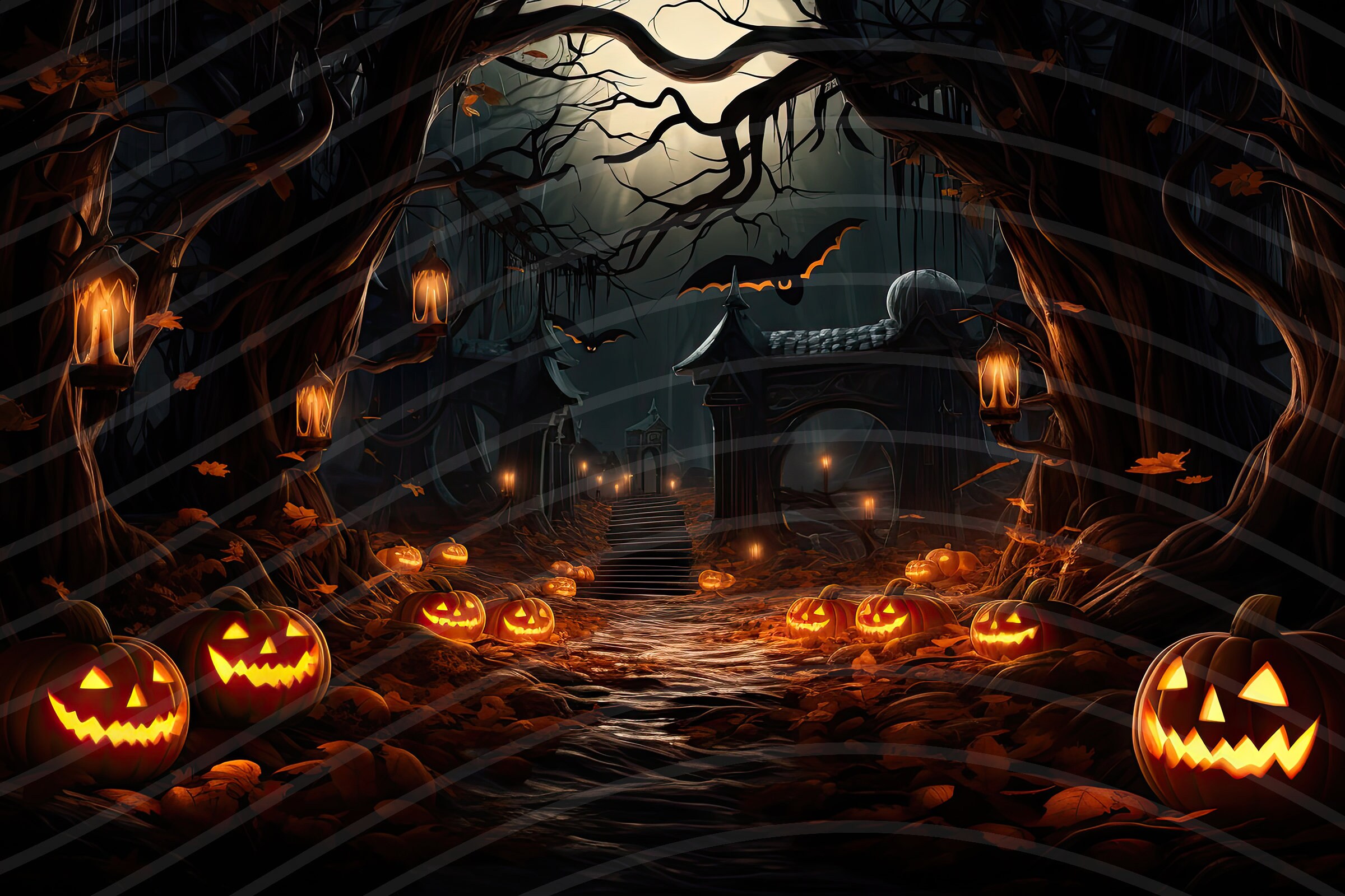 Halloween Bat Digital Backdrop | Spooky Photography Background (digital ...
