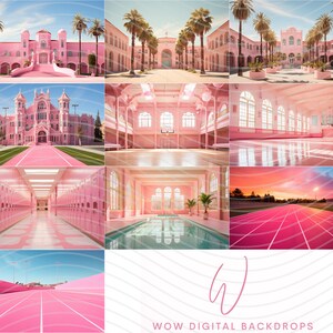 Pink Back to School Digital Background. Digital Download. Pink Doll ...