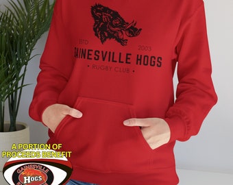 Sweat à capuche Gainesville Hogs Rugby Club avec logo vintage | Sweat à capuche personnalisable et couleurs du logo