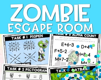 Zombie Escape Room Kit: Printable Puzzle Game for Kids (DIY)