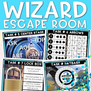 Escape Room for Kids, DIY Printable Games, Wizard Escape Room Kit, Birthday Party Games, Kids Puzzle Game, Family Game Night
