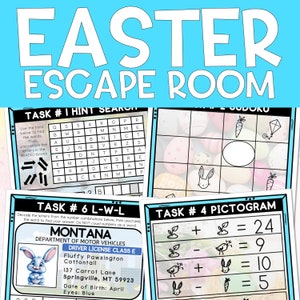 Flucht Raum für Kinder, DIY druckbares Spiel, Oster-Thema Escape Room Kit, Frühlingsparty Spiele, Kinder Puzzle-Spiel, Familien-Spieleabend