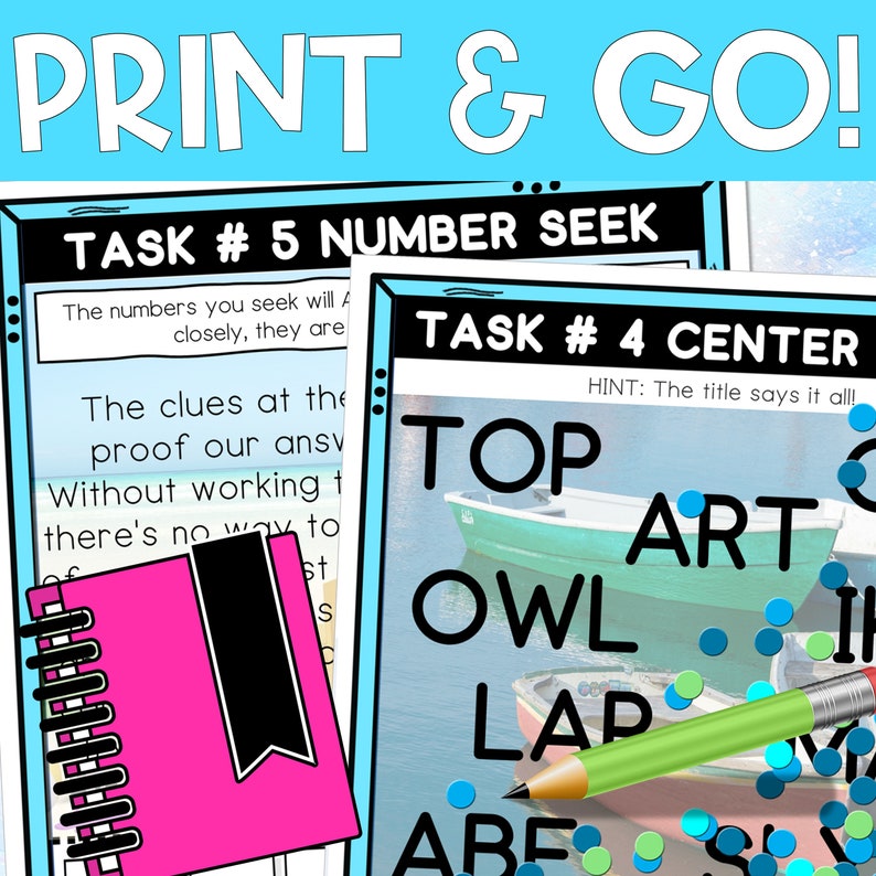 Beach Escape Room for Kids Printable DIY Puzzle Game (digital Download