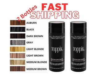 1/2 Toppik Hair Building Fibers,Black Medium Brown Light Brown Dark Brown, 27.5g, Fill In Fine or Thinning Hair, Instantly Thicker