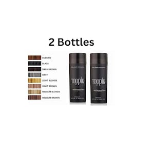 1/2 Toppik Hair Building Fibers,Black Medium Brown Light Brown Dark Brown, 27.5g, Fill In Fine or Thinning Hair, Instantly Thicker