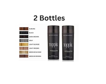 1/2 Toppik Hair Building Fibers,Black Medium Brown Light Brown Dark Brown, 27.5g, Fill In Fine or Thinning Hair, Instantly Thicker