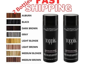 1/2BOTTLES of TOPPIK Hair Fibers Black Light Brown Medium Brown Dark Brown  - Large  - 27.5g / .97oz Fast Free Shipping