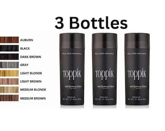 2/3 Toppik Hair Building Fibers,Black ,Medium Brown ,Light Brown, Dark Brown, 27.5g, Fill In  Thinning Hair, Instantly Thicker Fast Shipping