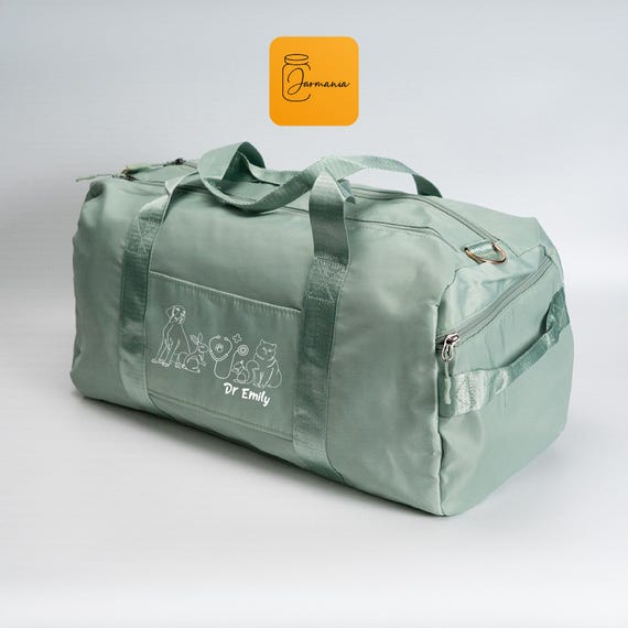 Personalized Veterinary Tech Duffle Bag: Custom Pet Doctor Travel Bag