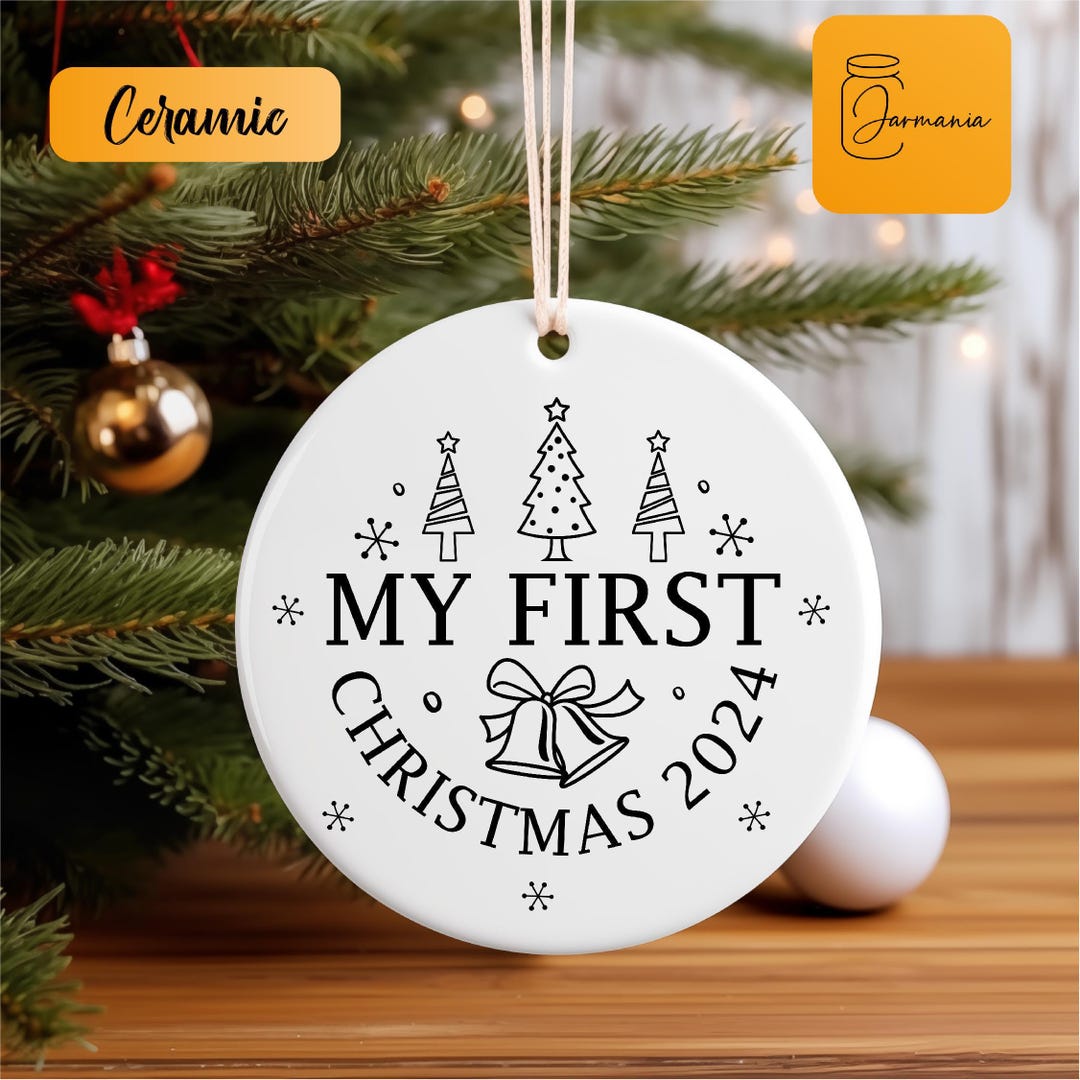 My First Christmas 2024 Ornament, New Parents Keepsake Gift for Newborn