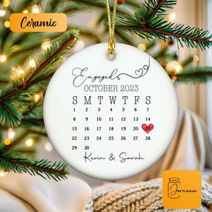 Calendar Anniversary Gift Our First Christmas Newlywed Gift Engagement Gift  Orrnament - Teeholly