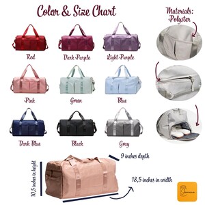 a large duffel bag with different colors and sizes