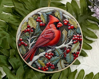 Ceramic Red robin Christmas Ornament, When Robins are near, Robin gifts, Robin Christmas tree decoration, Window hanging, Robin Memorial
