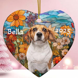 Personalized PET Picture Ornament, Custom Dog Name Ornament, Christmas Gifts, Gift For Dog Owners, Gift For Pet Lovers, Christmas Ornament