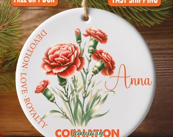 Custom Birth Month Flowers Personalized Gift, Birth Flower Mother's Day Gifts, Christmas Ornament, Birth Flower Customized Ornament Her Him