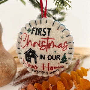 Personalized Christmas ornaments, Name Ornaments, Christmas Gifts, Christmas New Home Ornament, Felt Ornaments First Christmas