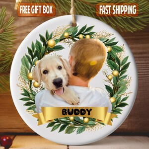 Adorno para mascota personalizado, adorno navideño para perro personalizado, adorno para perro personalizado, regalo para amantes de las mascotas, adorno conmemorativo para mascota, adorno con imagen de perro