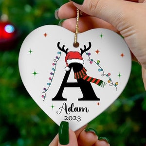 Ornamentation Monogram Alphabet Ornament, Custom Initial Ornament, family ornament, Personalized Ornament Name, Family Christmas Ornament