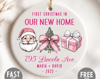 Our First House Christmas Ornament First House Address Keepsake Personalized Gift From Realtor First Time Homebuyer Gift Ceramic First House
