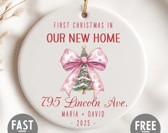 First House Address Keepsake Personalized Gift From Realtor First Time Homebuyer Gift Ceramic First House Our First House Christmas Ornament