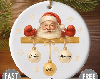 Personalized Family Of Three, Four, Five Christmas Ornament, Custom New Family Ornament, Personalized Baby's First Christmas Family Ornament