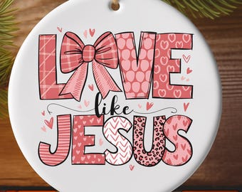 Ornament Christmas Gift, Christian Bible Verse Ornament, Live like Jesus Ornament, Christmas Gift For Her, X-mas Decor for Mom Dad