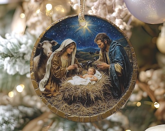 Nativity Christmas Ornament - The Greatest Gift of All Ornament - Christian Ornament Christmas Gift