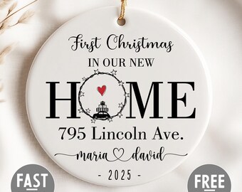 First Home 2025 | First Christmas In Our New Home Ornament |New House Christmas Ornament | Our First Home Keepsake, Housewarming Bauble Gift