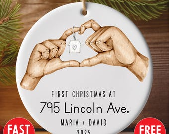 Personalized 2025 New Home  |  Christmas Ornament | Watercolor Photo Ornament  |  Custom Photo Ornament New Home Ornament