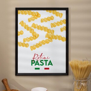 Rotini Pasta Print: Trendy Italian Kitchen Wall Art (Digital Download)