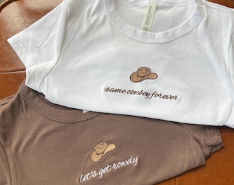 Custom Embroidered Cowgirl Bachelorette Baby Tee Shirt, Nashville Bach Party, Western Bride, Rodeo Bach Crop Tops, Country Bach Party Shirts