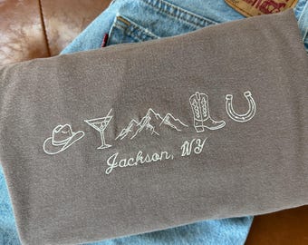 Embroidered Cowgirl Western Bachelorette Shirts, Custom Bach T-shirt, Mountain Bride, Country Bridal Party, Martini Bach, Comfort Colors Tee
