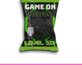 Video Game Chip Bag Party Favor, Editable in Canva, Digital Download