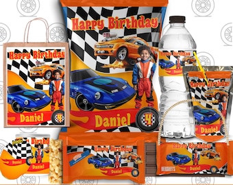 Cadeaux d'anniversaire voiture de course : modèle canva modifiable (téléchargement numérique)
