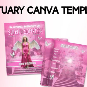 Obituary Editable Canva Template, Memorial Program, Funeral Program
