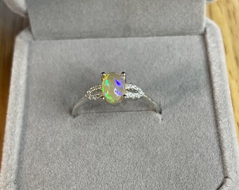Adjustable Opal Ring S925