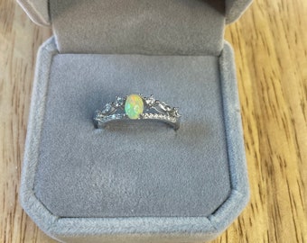 Adjustable Opal Ring S925