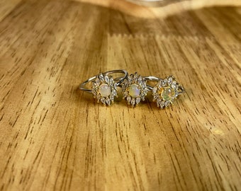 Adjustable Opal Rings S925