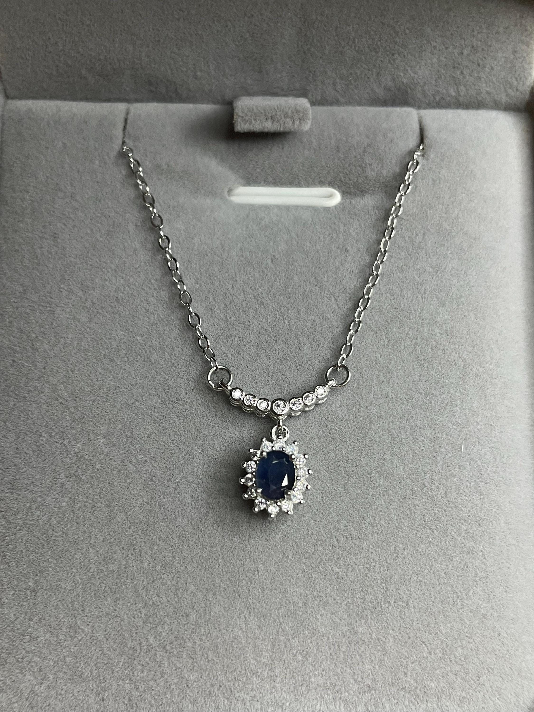 Blue Sapphire Necklace S925 - Etsy