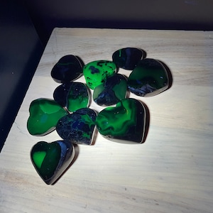 Uv reactive volcano agate hearts