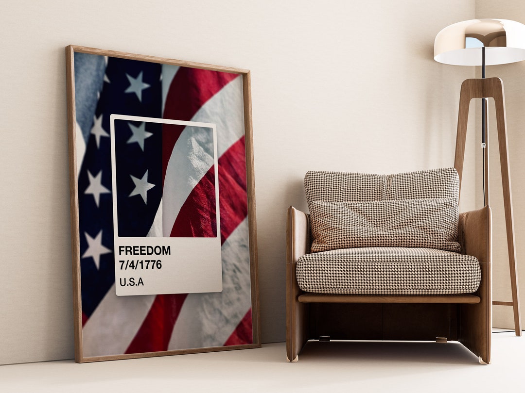 4th of July Printable Digital Wall Art | American Flag Art for Office ...